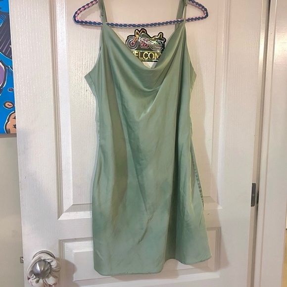 Sans Souci Dresses & Skirts - Sans Souci Green Silky Mini Slip Dress Tinkerbell